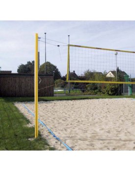 Stationre Beach Volleyball Anlage (gelb,Flaschenzug-Spannmech.)