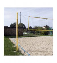 Stationäre Beach Volleyball Anlage (gelb-pulverbeschichtet)