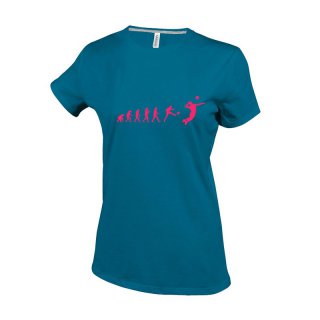 Damen T-Shirt VB Evolution azur/neonpink M