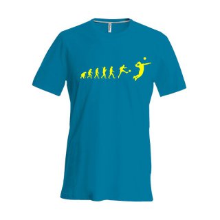 Herren T-Shirt VB Evolution azur/neongelb M