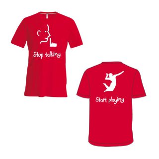 Herren T-Shirt VB Stop talking rot/wei S